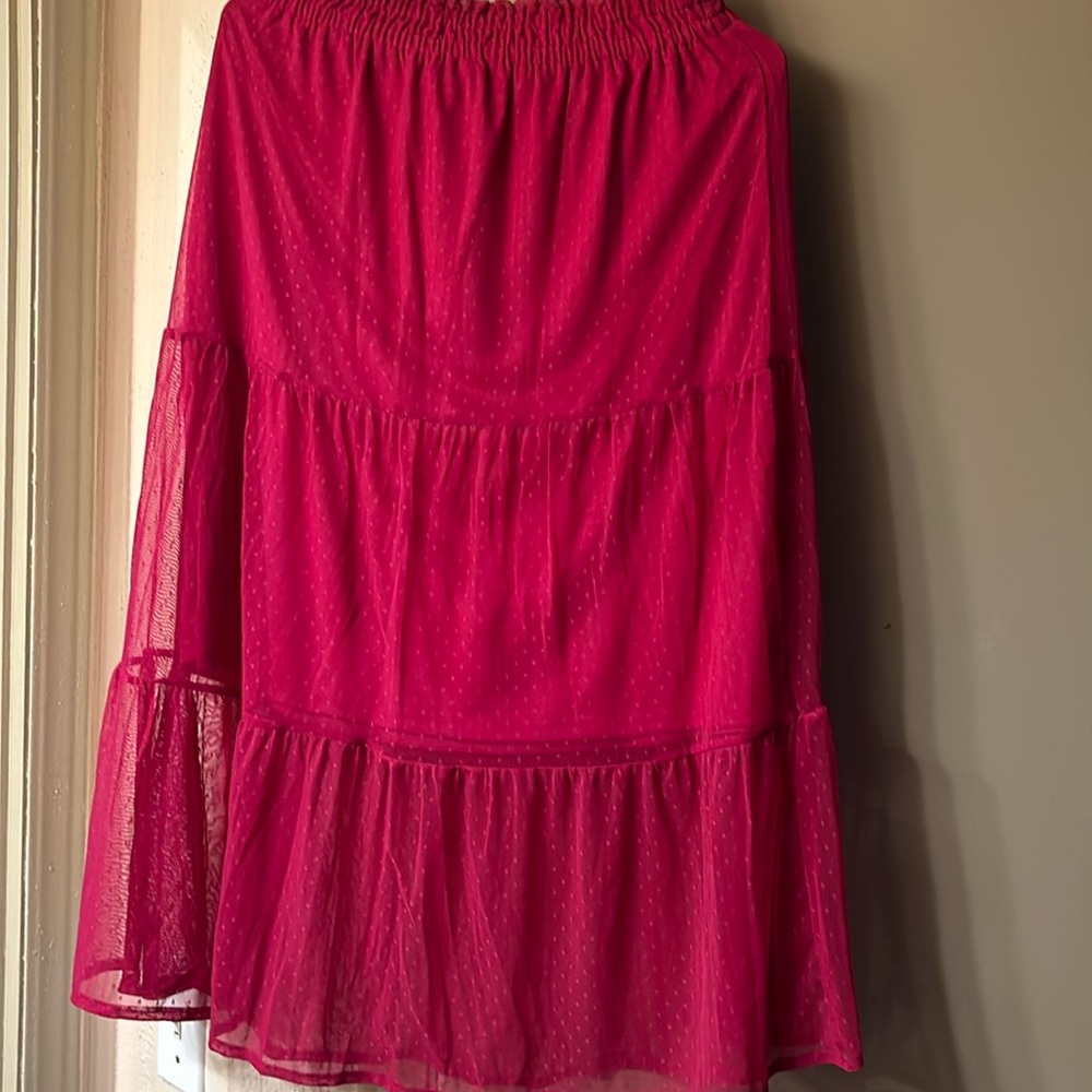 Hot pink elastic waist skirt